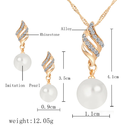 Conjunto de Aretes de Perla con Collar a Juego - Image 7