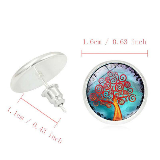 Conjunto de Collar y Aretes Árbol de la Vida con Piedras Preciosas - Image 7