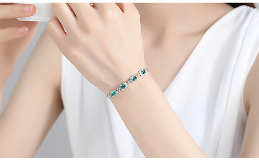 Pulsera de Plata 925 con Esmeralda para Damas - Image 9