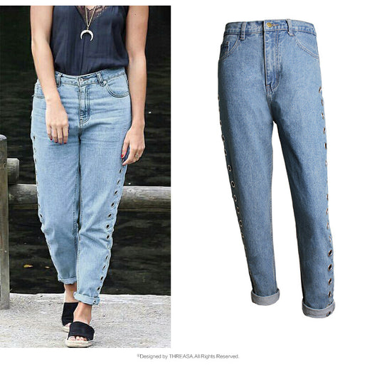 Pantalones Jeans Sueltos de Cintura Alta con Detalles Metálicos y Remaches - Image 11