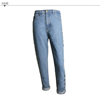 Pantalones Jeans Sueltos de Cintura Alta con Detalles Metálicos y Remaches - Image 13