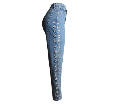 Pantalones Jeans Sueltos de Cintura Alta con Detalles Metálicos y Remaches - Image 14