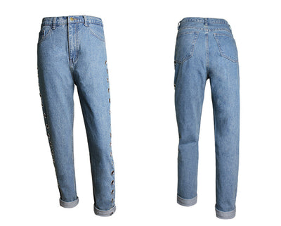 Pantalones Jeans Sueltos de Cintura Alta con Detalles Metálicos y Remaches - Image 16