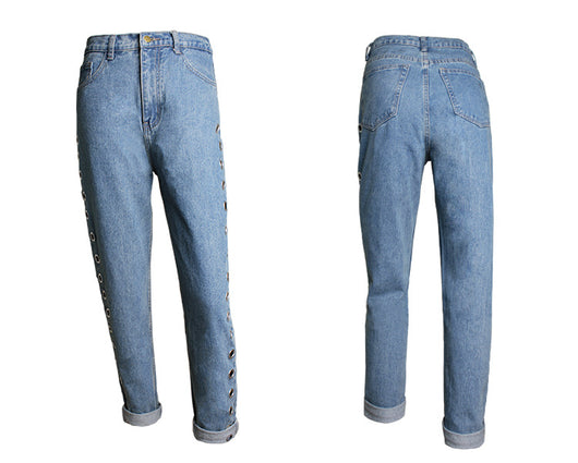 Pantalones Jeans Sueltos de Cintura Alta con Detalles Metálicos y Remaches - Image 16