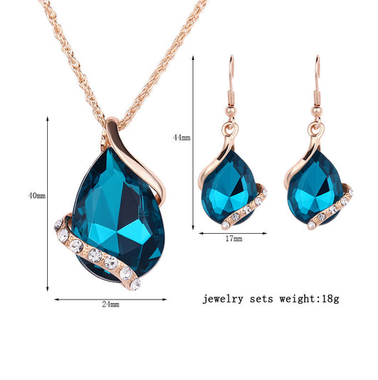 Conjunto de Collar y Aretes Gota de Agua - Image 8