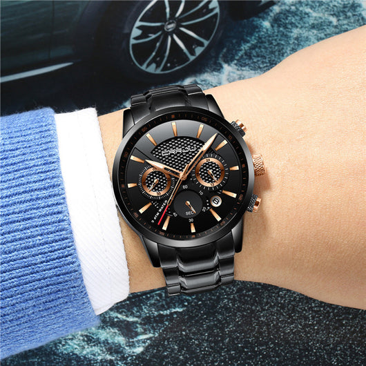 Reloj de Cuarzo Resistente al Agua con Triple Esfera - Image 9