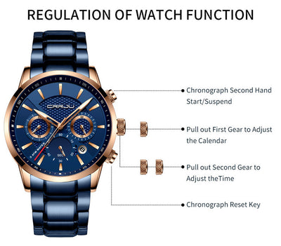 Reloj de Cuarzo Resistente al Agua con Triple Esfera - Image 29