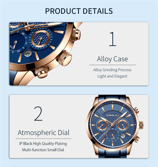 Reloj de Cuarzo Resistente al Agua con Triple Esfera - Image 31