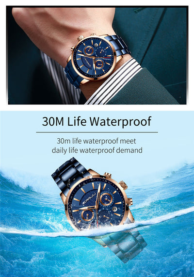 Reloj de Cuarzo Resistente al Agua con Triple Esfera - Image 33