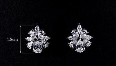 Conjunto de Collar Studs con Flores de Circón - Image 6