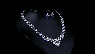 Conjunto de Collar Studs con Flores de Circón - Image 9