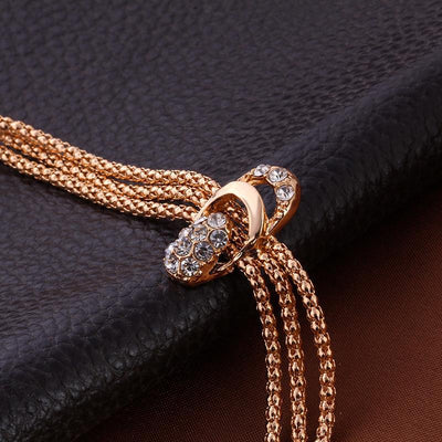 Juego de 4 Collares de Cristal Dorado - Image 9
