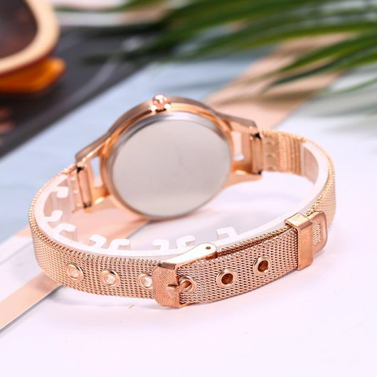 Reloj de Pulsera Mujer con Malla de Aleación y Movimiento de Cuarzo - Image 8