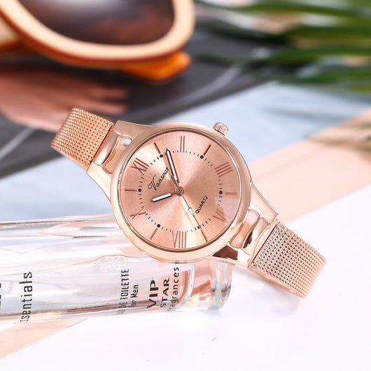 Reloj de Pulsera Mujer con Malla de Aleación y Movimiento de Cuarzo - Image 9