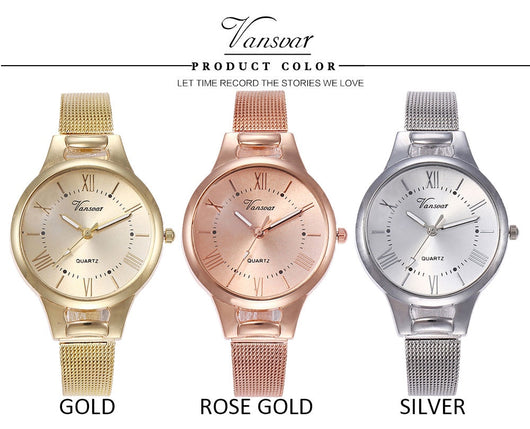 Reloj de Pulsera Mujer con Malla de Aleación y Movimiento de Cuarzo - Image 13