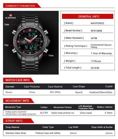 Reloj Deportivo Resistente al Agua con Cristal de Cuarzo para Hombre - Image 7