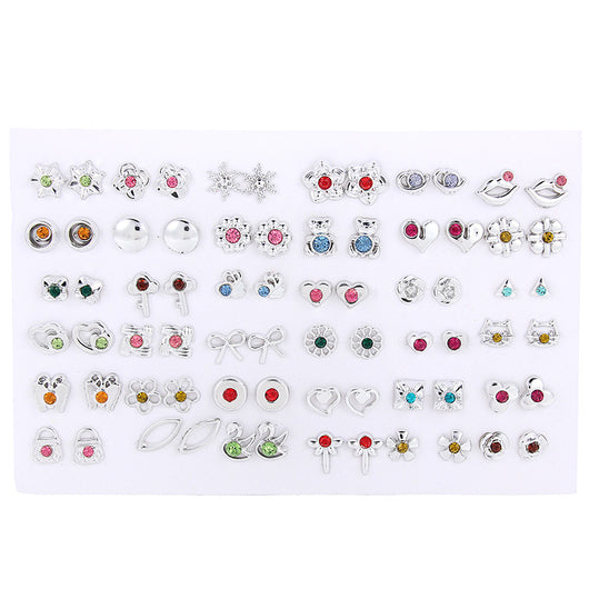 Set de Aretes Dorados y Plateados con Diseño Geométrico y Moño - Pendientes de Moda Coreana - Image 12