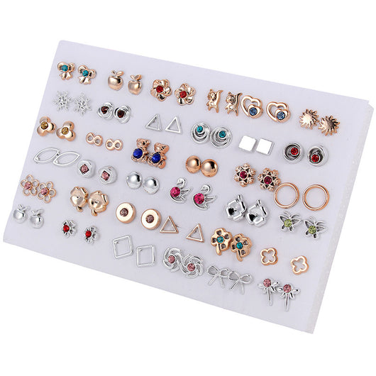 Set de Aretes Dorados y Plateados con Diseño Geométrico y Moño - Pendientes de Moda Coreana - Image 14