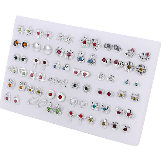 Set de Aretes Dorados y Plateados con Diseño Geométrico y Moño - Pendientes de Moda Coreana - Image 19