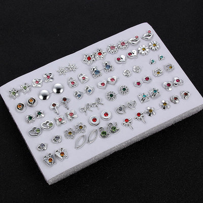 Set de Aretes Dorados y Plateados con Diseño Geométrico y Moño - Pendientes de Moda Coreana - Image 23