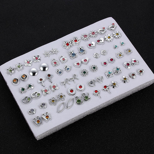 Set de Aretes Dorados y Plateados con Diseño Geométrico y Moño - Pendientes de Moda Coreana - Image 23