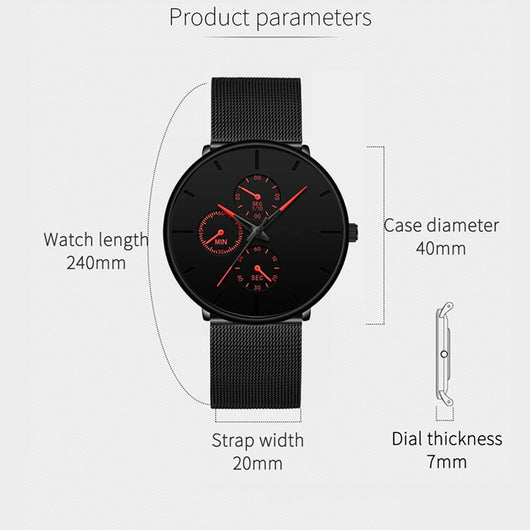 Reloj Elegante para Hombre con Malla Ultra Fina - Image 8