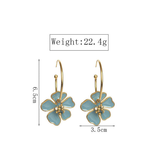 Aretes Circulares de Flores Inspiración Street Style - Image 3