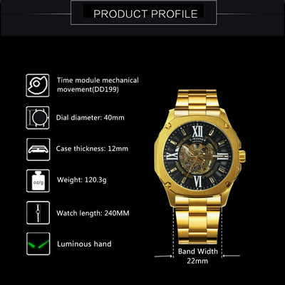 Reloj Mecánico Hueco para Hombre con Diseño Transparente - Image 11