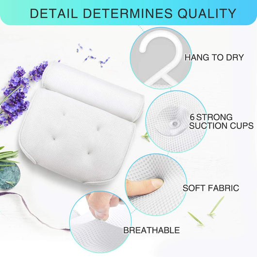 Almohada de Baño con 6 Ventosas y Malla 3D - Image 22
