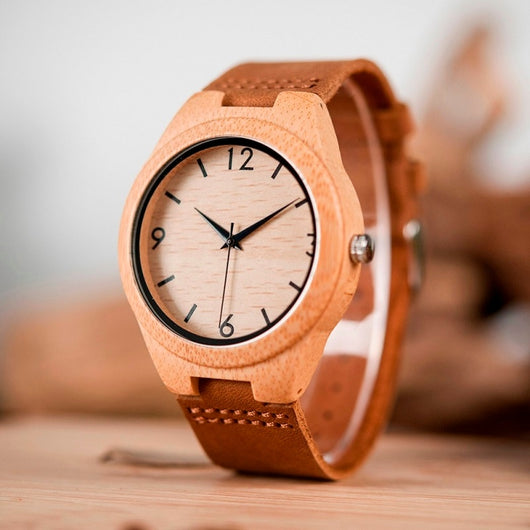 Reloj de Bambú con Cinturón de Cuero - Image 16