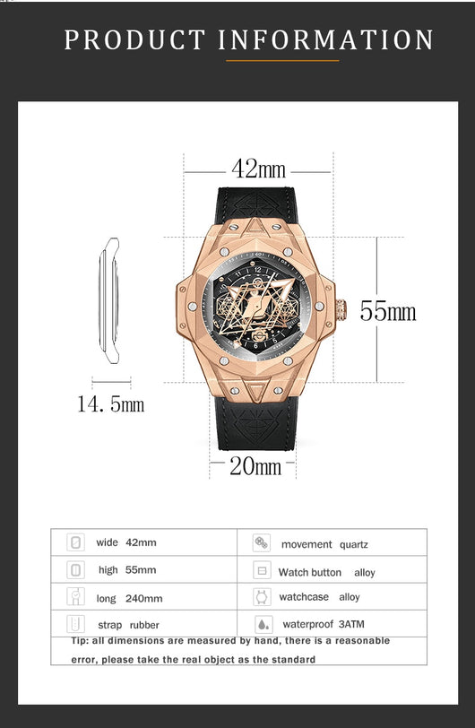 Reloj de Cuarzo para Hombre con Banda de Silicona Resistente al Agua - Image 16