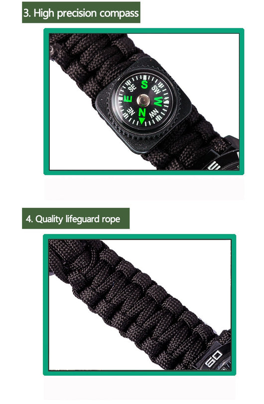Pulsera de Supervivencia 6 en 1 con Brújula y Paracord para Camping y Emergencias - Image 10