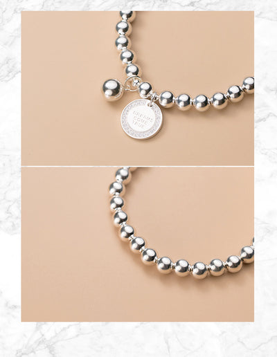 Pulsera de Plata 925 con Medalla Redonda Incrustada - Diseño Dulce y Elegante - Image 6