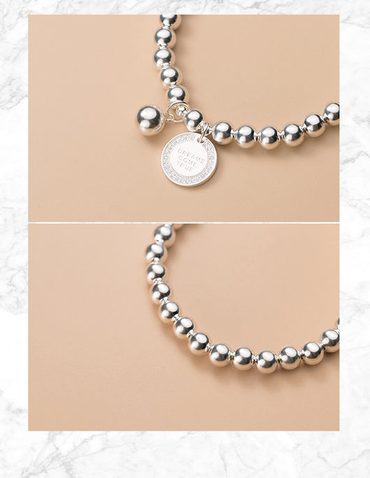 Pulsera de Plata 925 con Medalla Redonda Incrustada - Diseño Dulce y Elegante - Image 6