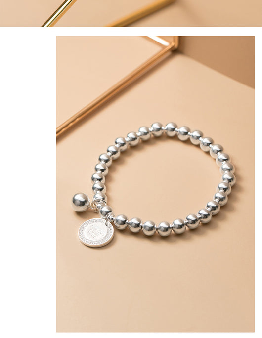 Pulsera de Plata 925 con Medalla Redonda Incrustada - Diseño Dulce y Elegante - Image 7