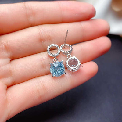 Conjunto de Topacio Azul Cielo Natural en Plata 925 - Anillo, Colgante y Aretes para Mujer - Image 10