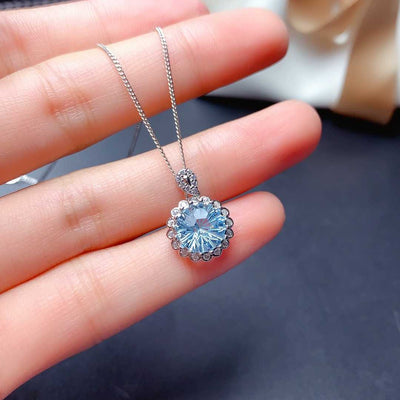 Conjunto de Topacio Azul Cielo Natural en Plata 925 - Anillo, Colgante y Aretes para Mujer - Image 11