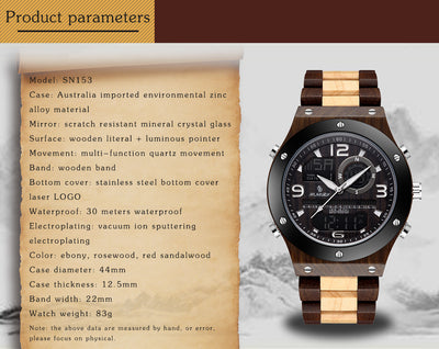 Reloj Cronógrafo de Madera Artesanal Lujo para Hombre - Image 10
