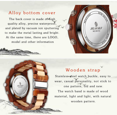 Reloj Cronógrafo de Madera Artesanal Lujo para Hombre - Image 17