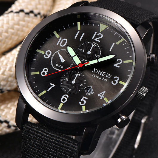 Reloj de Pulsera Hombre Banda Nylon Calendario Cuarzo - Image 6