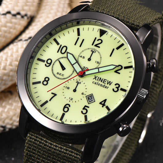Reloj de Pulsera Hombre Banda Nylon Calendario Cuarzo - Image 7