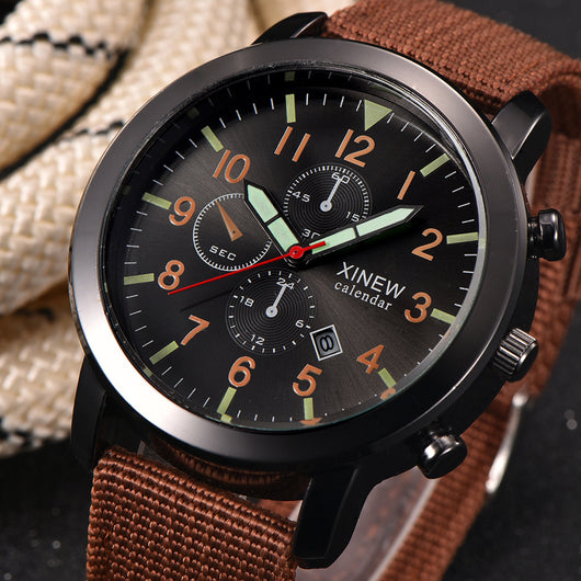 Reloj de Pulsera Hombre Banda Nylon Calendario Cuarzo - Image 8