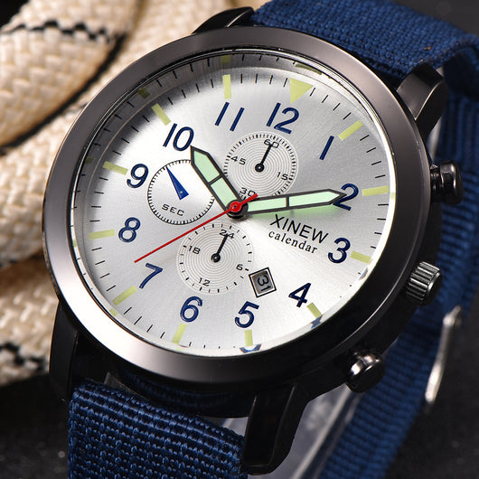 Reloj de Pulsera Hombre Banda Nylon Calendario Cuarzo - Image 10