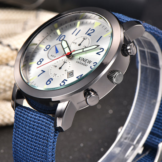 Reloj de Pulsera Hombre Banda Nylon Calendario Cuarzo - Image 13