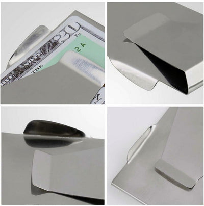 Billetera Clip de Acero Inoxidable - Portador de Tarjetas y Dinero - Image 9