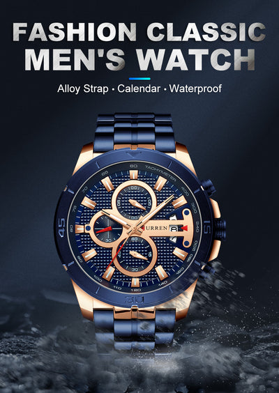 Reloj Multifuncional de Cuarzo con Calendario y Correa de Acero para Hombre - Image 11