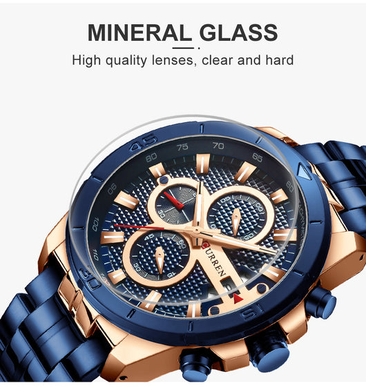 Reloj Multifuncional de Cuarzo con Calendario y Correa de Acero para Hombre - Image 12