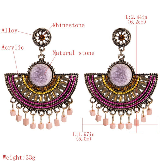 Aretes Bohemios Elegantes con Borlas y Cuentas - Image 12