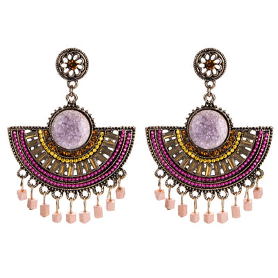 Aretes Bohemios Elegantes con Borlas y Cuentas - Image 13