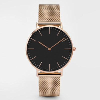 Reloj de Hombre Cuarzo Oro Rosa Ultra Delgado con Correa de Acero Doble Aguja - Image 37